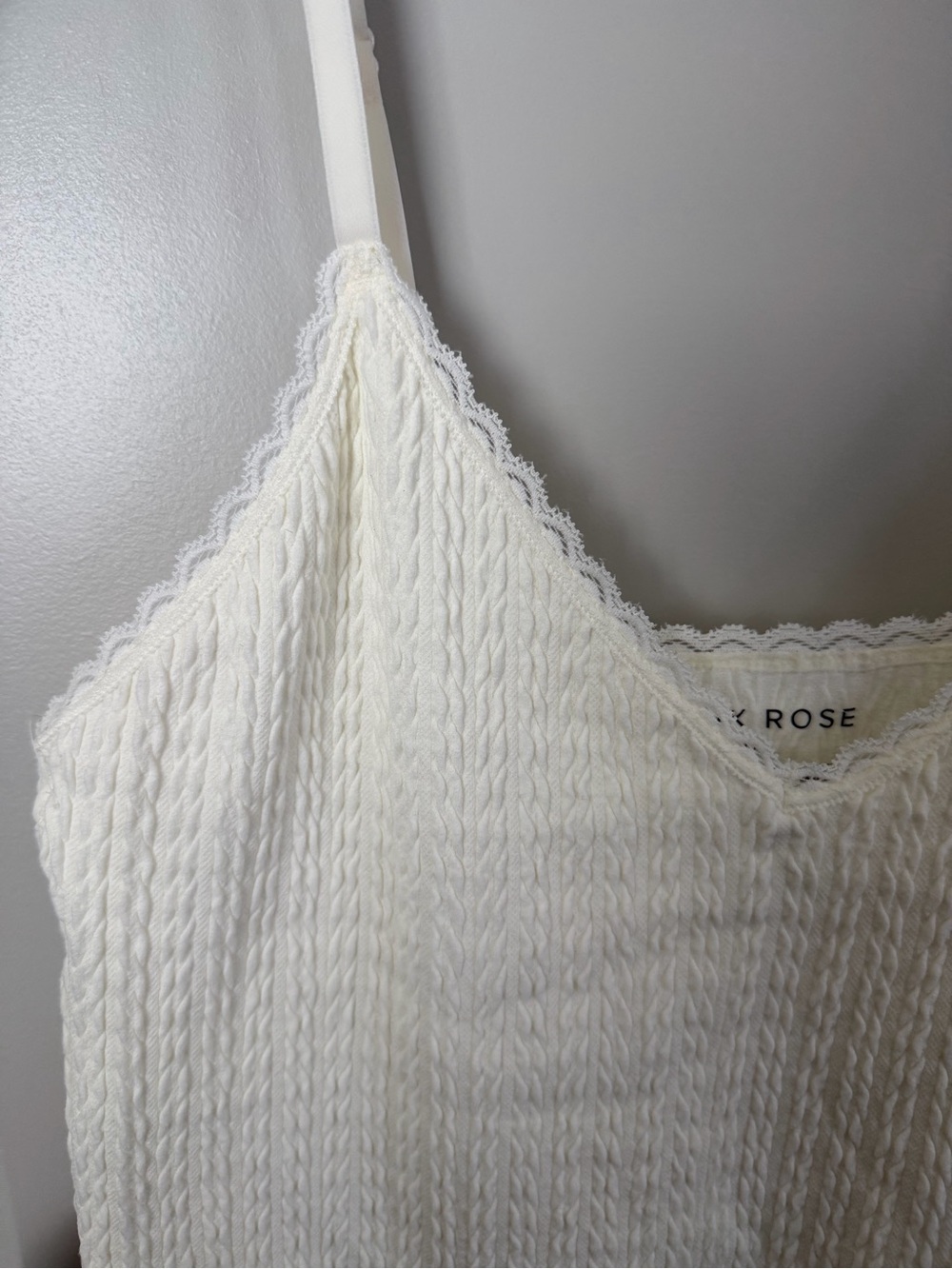 Pink Rose Cream Knit Cami - Picture 4 of 7